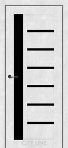 Бетон сніжний/Чорне скло 